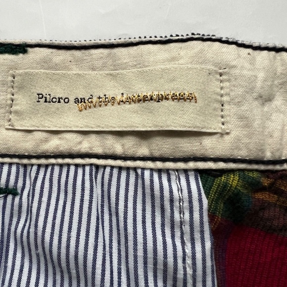Pants Anthropologie Pilcro the Letterpress Hyphen Green Plaid 30" Waist No 26 - Picture 7 of 7